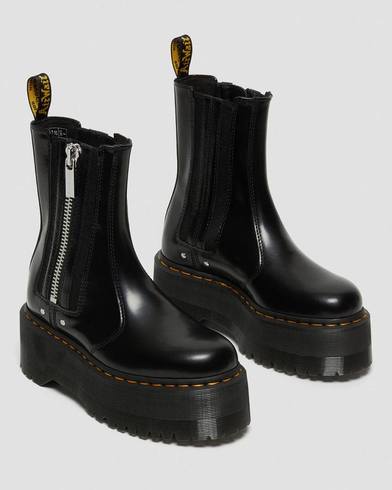 Botines Chelsea Dr Martens 2976 Max Cuero Plataforma Mujer Negros | MX 657YXF